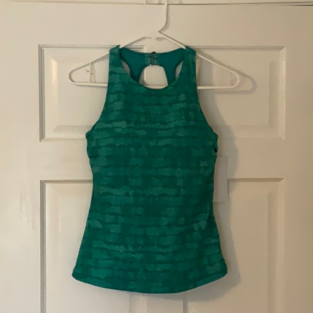 Athleta Green Fitted Cut Out Tankini